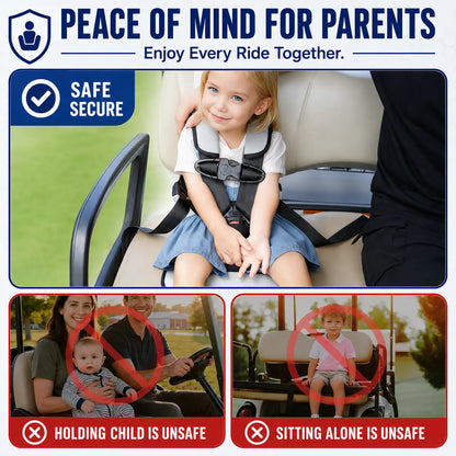 Kids Golf Cart Safety Seat with 5-Point Harness